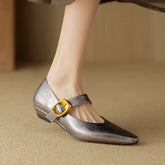 New Size 34-40 INS Brand Women Ballet Flats Shoes Soft Real Leather Pumps Shoes for Woman Strap Wedding T-Strap Heel Shoes